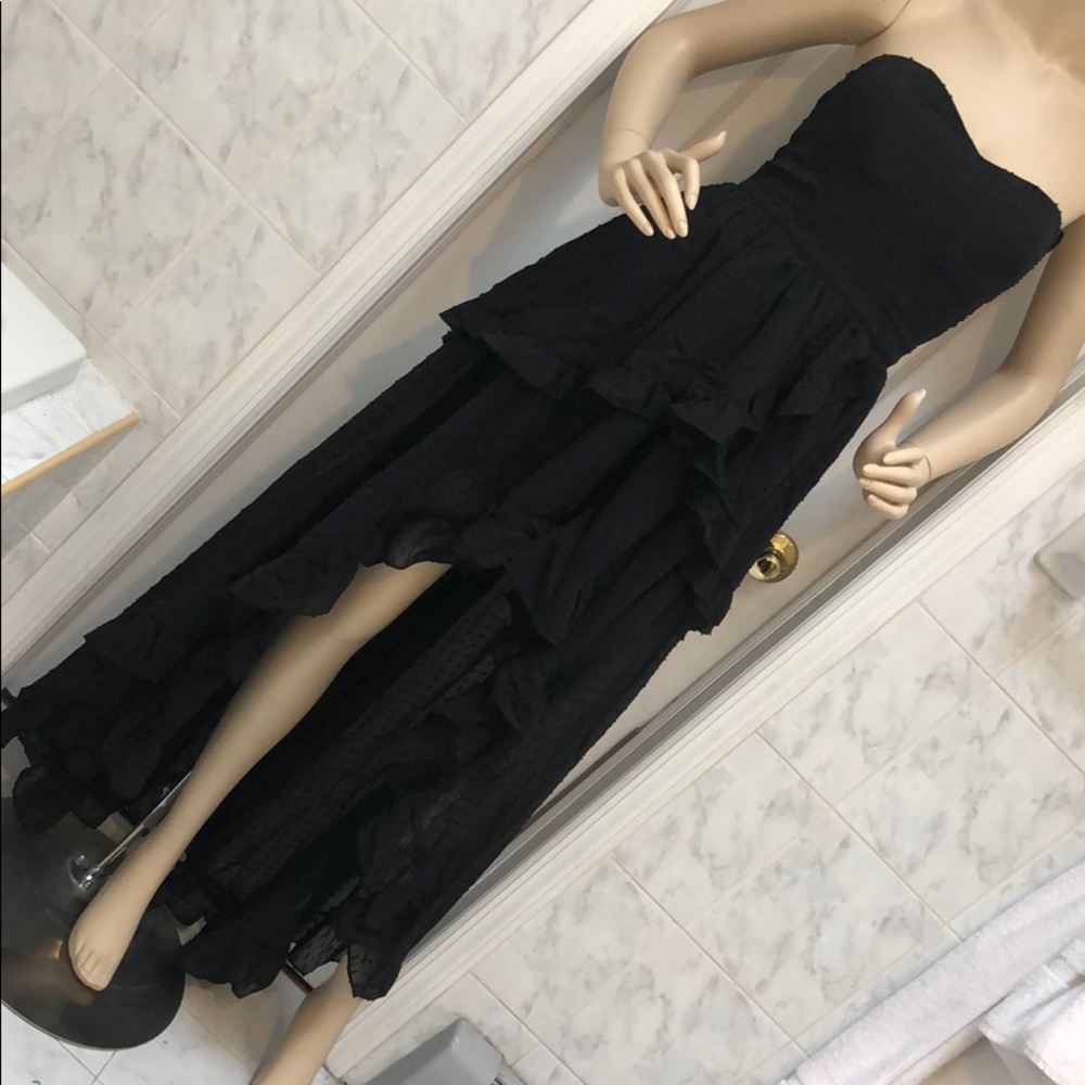 BLACK HIGH LOW SWEEAT HEART MAXI DRESS - Picture 5 of 8